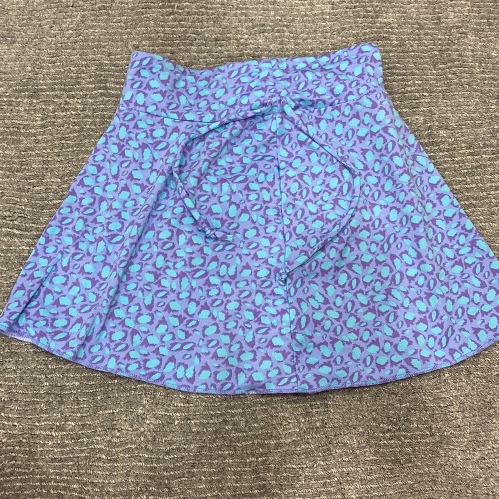 Purple and teal cheetah print skort